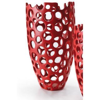 Nari 15 inch Red Mesh Accent Vase