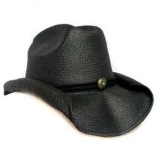 Black Bended Brim Drifter Straw Rocker Cowboy Hat