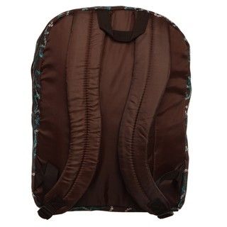 Brown / Turquoise Peace and Stars 17 inch Backpack