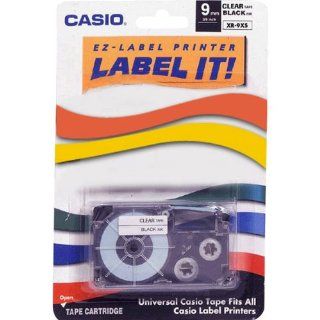Label Printer Tape For CWL 300   9mm Tape, Black On Clear