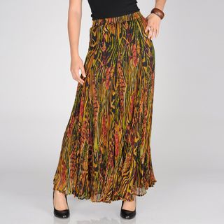 Chelsea & Theodore Womens Safari Dusk Printed Broomstick Maxi Skirt