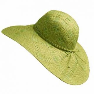 Light Green Weaved Wide Straw Floppy Sun Beach Hat