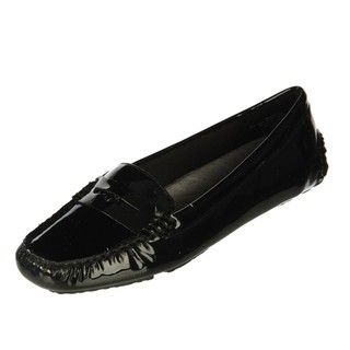 Anne Klein Womens Grefty Black Patent Driving Loafers