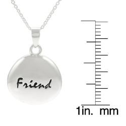 Tressa Sterling Silver Engraved Friend Charm Necklace