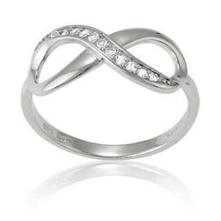La Preciosa Sterling Silver White Topaz Infinity Ring