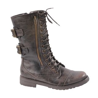 Newway by Beston Womens legend 02 Brown Combat Boots