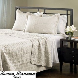 Tommy Bahama Solid Ivory Twin size 2 piece Quilt Set