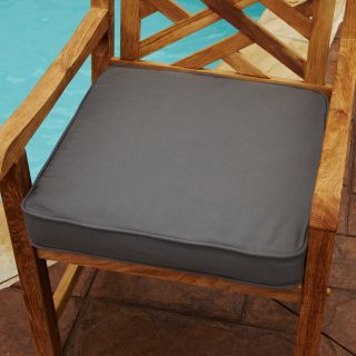 Clara Grey 19 inch Square Outdoor Sunbrella Chair Cushion