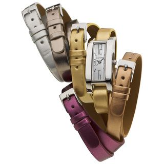 Vernier Ladies 5 Interchangeable Double Wrap Metallic Straps Watch