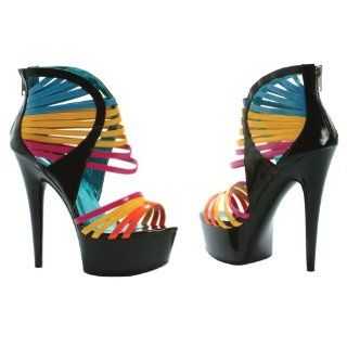 Inch High Heel Sexy Womens Shoes Rainbow Straps Platform Sandals