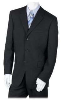 Calvin Klein Collection Mens 3 Button Suit, Black Stripes