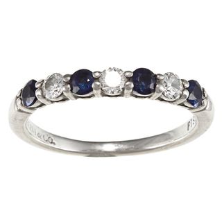 Tiffany & Co. Platinum Sapphire and 1/4ct TDW Diamond Ring (G H, VS1