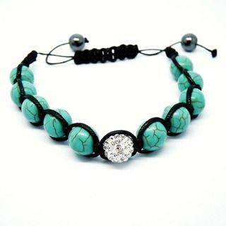 Pretty Little Style Turquoise & Rhinestone Shamballa Bracelet