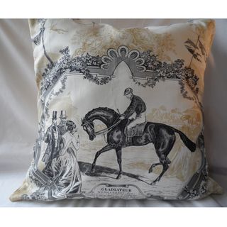 Ann Marie Lindsay 20 inch Vintage Horse and Rider Decorative Pillow