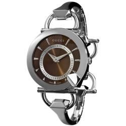 Gucci Womens Chiodo Stainless Steel Brown Face Watch