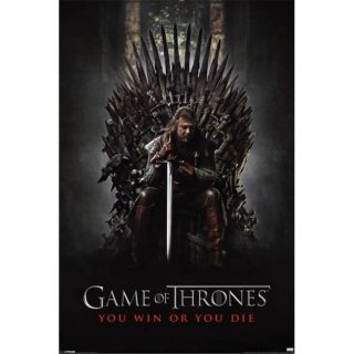 61 x 91 cm   Poster motif You Win Or You Die, dimensions env. 61 x 91