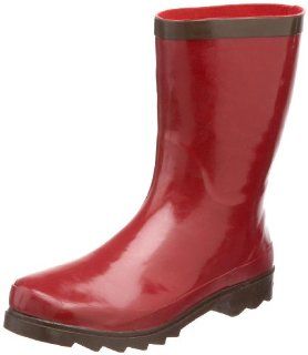 Chief Womens Solid Mid Height Rain Boot,Cimson/Brown,6 M US Shoes
