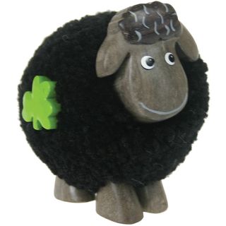 Fluffy Sheep Standing Black 