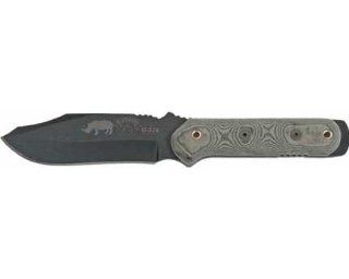 Tops Knives 101 Black Rhino Fixed Blade Knife with Black