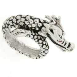 Meredith Leigh Sterling Silver Ruby and White Topaz Dragon Ring