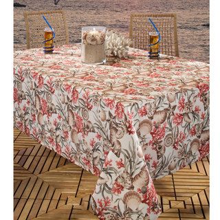 Coral Reef Print 52x70 inch Indoor/Outdoor Rectangular Tablecloth