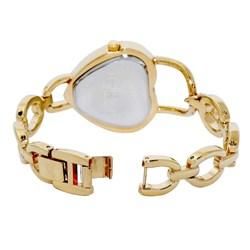 JLO Womens Crystal accented Goldtone Heart shaped Watch
