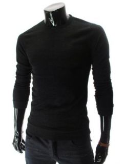 TheLees (YR01) Mens Casual Slim Fit Round Neck Long Sleeve