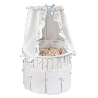 Elite Oval Baby Bassinet with White Bedding
