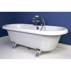 Vintage Collection 67 inch Acrylic Dual Clawfoot Tub with 7 inch Rim