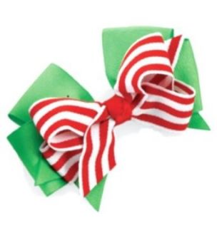Mud Pie Little Girls Baby Bows for Hair (Candy Cane Bow
