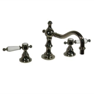 Polished Nickel 8 in Spread Victorian Style Bathroom Faucet Set