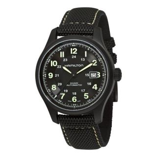 Hamilton Mens Khaki Field Black PVD Titanium Automatic Watch