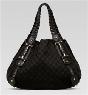 Gucci Pelham medium shoulder bag in black fabric
