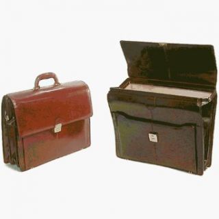 Executive Accountant Cognac Italian Leather Briefcase