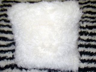 Greek Flokati 31 inch Square White Wool Pillowcase