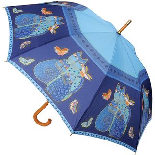 Laurel Burch Indigo Cat Canopy Stick Umbrella