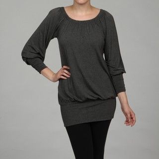 Kische Ladies Long Sleeve Gathered Neckline Thick Band Top
