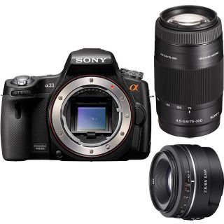 Sony DSLR Alpha 33 DSLR Camera with SAL75300 and SAL85F28 Lenses