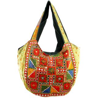 Handmade Embroidered Vintage Banjara Hobo Bag (India)