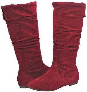  Breckelles Atlanta 83 Red Faux Suede Women Boot Size 10: Shoes