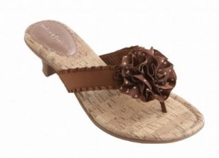 Phillips Lilly Cork/Brown Kitten Heel SwitchFlops Sandal (7) Shoes