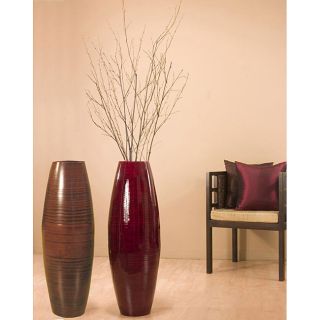 Bamboo 36 inch Cylinder Vase with Birch Branches