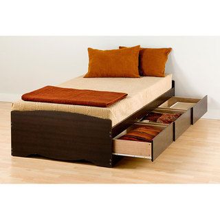 Black Twin Mates Platform Storage Bed with 3 Drawers