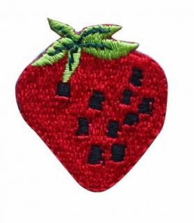 ID #1191 Strawberry Embroidered Iron On Applique Patch