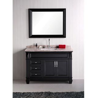 Design Element Hudson 48 inch Single Sink Marble Top Bathroom Vanity