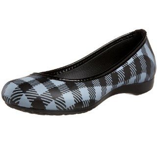  Crocs Womens Plaid Lily Lumberjack Flat,Black/White,4 M US Shoes