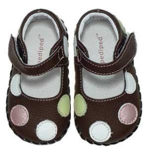 Polka Dot Mary Janes Shoes Giselle Brown, X Small (0 6 Months) Shoes
