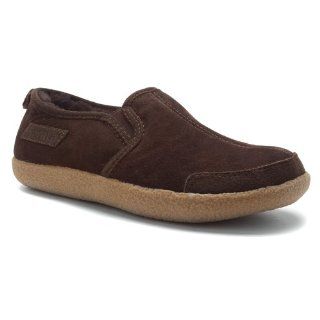 Nyhaven Mens Hard Sole Slippers in Dark Brown Lambskin Fur Shoes