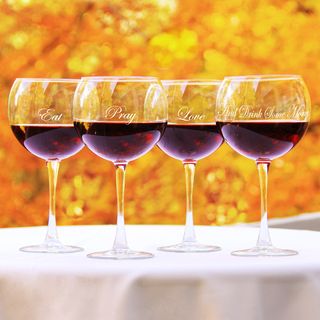 Eat, Pray, Love Red Wine Glasses (Set of 4)