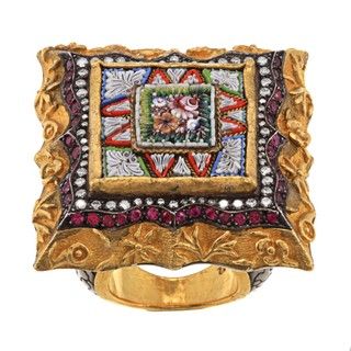 Ehran Gursen 24k Gold Ruby and 1ct TDW Diamond Estate Ring (J K, VS1